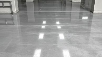 Industriële vloer met beschermende coating